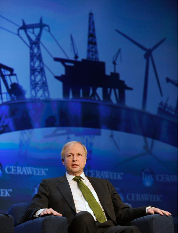 FILE - In this March 6, 2013 photo, BP Group Chief Executive Bob Dudley speaks at the IHS CERAWEEK energy conference in Houston. In 2015, natural gas has fallen even further than oil as U.S. drillers have been producing enormous amounts of gas and mild winter weather kept demand relatively low.  (AP Photo/Pat Sullivan) - Pat Sullivan | AP