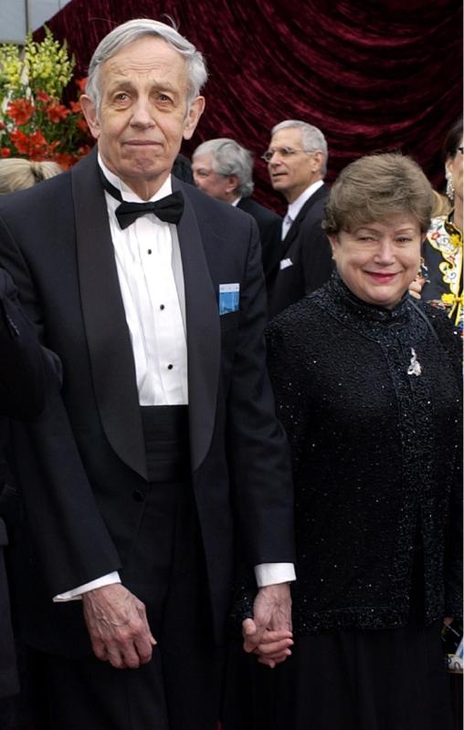 FILE - In this March 24, 2002 file photo, John Nash, left, and his wife Alicia, arrive at the 74th annual Academy Awards, in Los Angeles. Nash, the Nobel Prize-winning mathematician whose struggle with schizophrenia was chronicled in the 2001 movie "A Beautiful Mind, died in a car crash along with his wife in New Jersey on Saturday, May 23, 2015, police said. (AP Photo/Laura Rauch, File) - Laura Rauch | AP