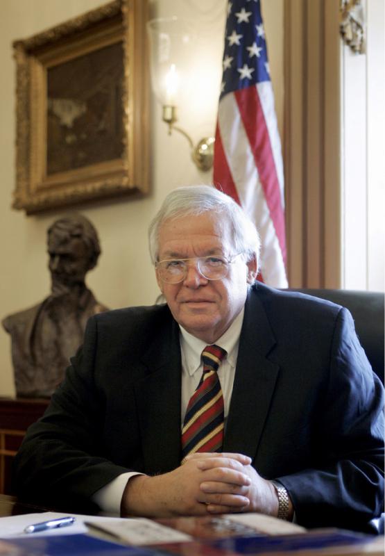 FILE - In this June 15, 2007 file photo, House Speaker Dennis Hastert, R-Ill., sits for a portrait in his Capitol Hill office. On Thursday, May 28, 2015, federal prosecutors  indicted Hastert, 73, on bank-related charges. (AP Photo/Susan Walsh, File) - Susan Walsh | AP