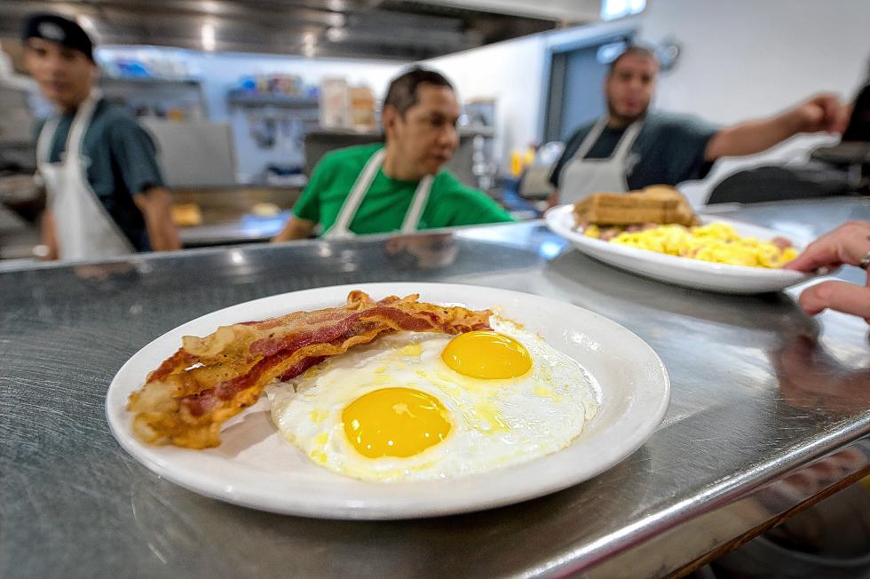Eggs are a popular item on the menu of Roxanne's Cafe in Parkville, Mo., on June 11, 2015, but egg prices for the restaurant have escalated enormously in the past month. (Keith Myers/Kansas City Star/TNS) - Keith Myers | Kansas City Star
