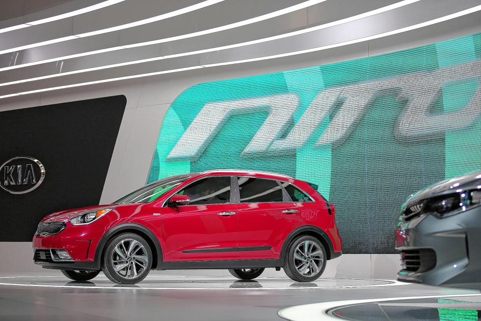 Kia debuts the Niro during the media preview day at the Chicago Auto Show on Thursday, Feb. 11, 2016, at McCormick Place in Chicago. (Anthony Souffle/Chicago Tribune/TNS) - Anthony Souffle | Chicago Tribune