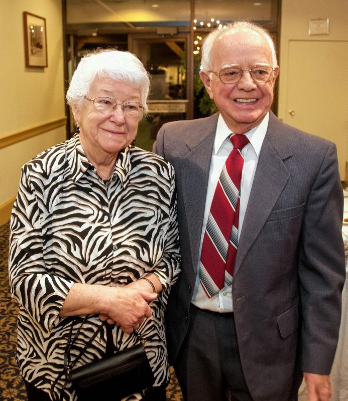 Former Citizen of the year Lloyd Bennett and his wife, Virginia, at the Lebanon Area Chamber of Commerce's 100th anniversary celebration on Friday, March 4, 2016, at the Fireside Inn & Suites in West Lebanon. (Medora Hebert photograph) -