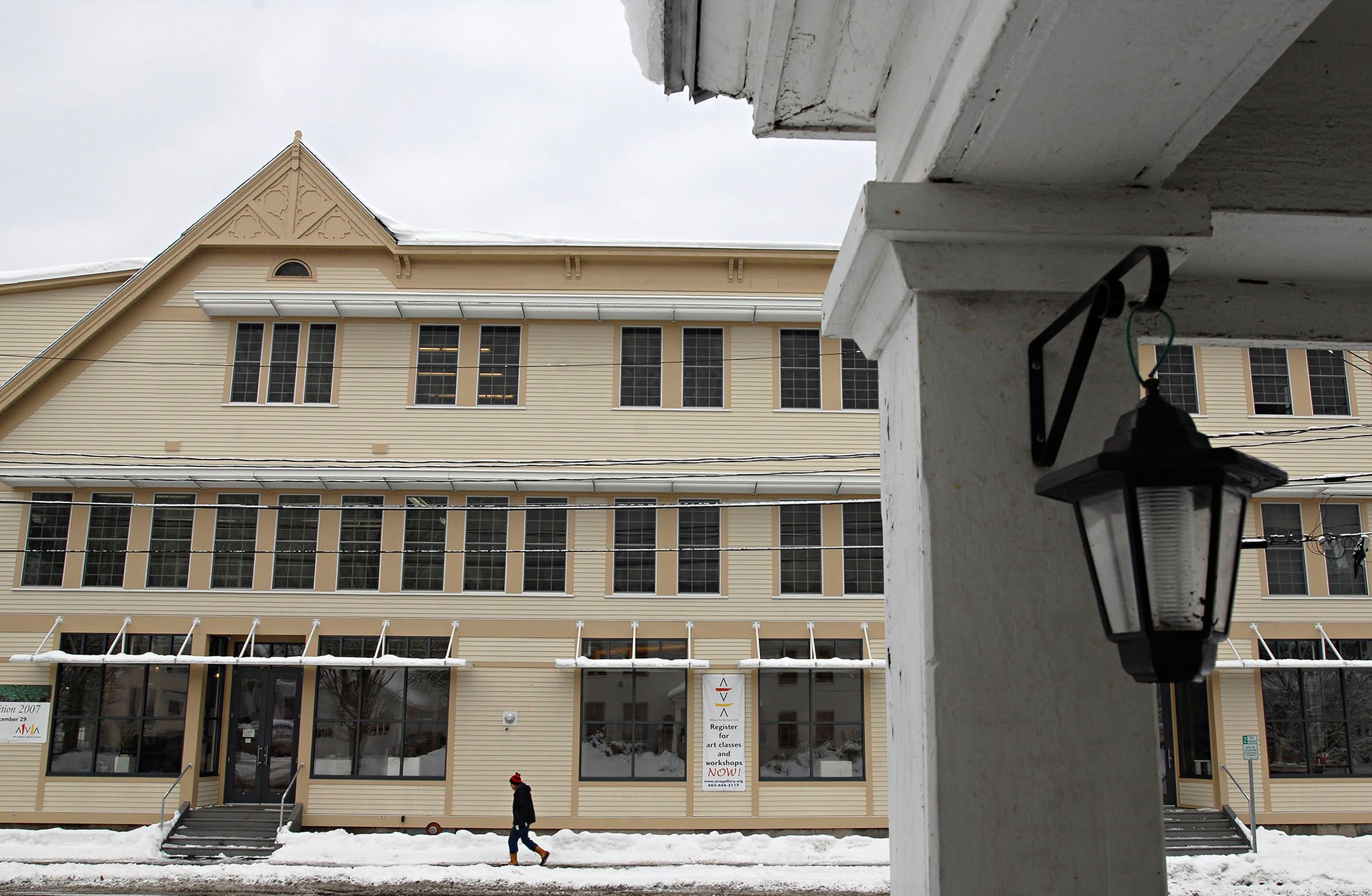 The facade of the newly-renovated AVA Gallery and Art Center in Lebanon, N.H., on Dec. 21, 2007. (Valley News - James M. Patterson) Copyright Valley News. May not be reprinted or used online without permission. Send requests to permission@vnews.com.