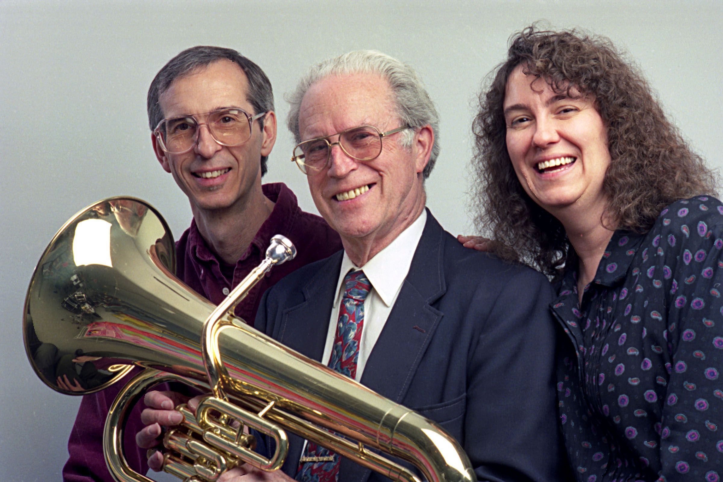Photographed on March 7, 1994, Richard Ellis, center, started Ellis Music Co. Inc. in 1946. The company president is his son David, left, and its treasurer is his daughter, Joan Bassett. The company, located on Route 107 in Royalton, Vt., rents out more than 10,000 band instruments throughout Vermont and much of New Hampshire. (Valley News - Geoff Hansen) Copyright Valley News. May not be reprinted or used online without permission. Send requests to permission@vnews.com.