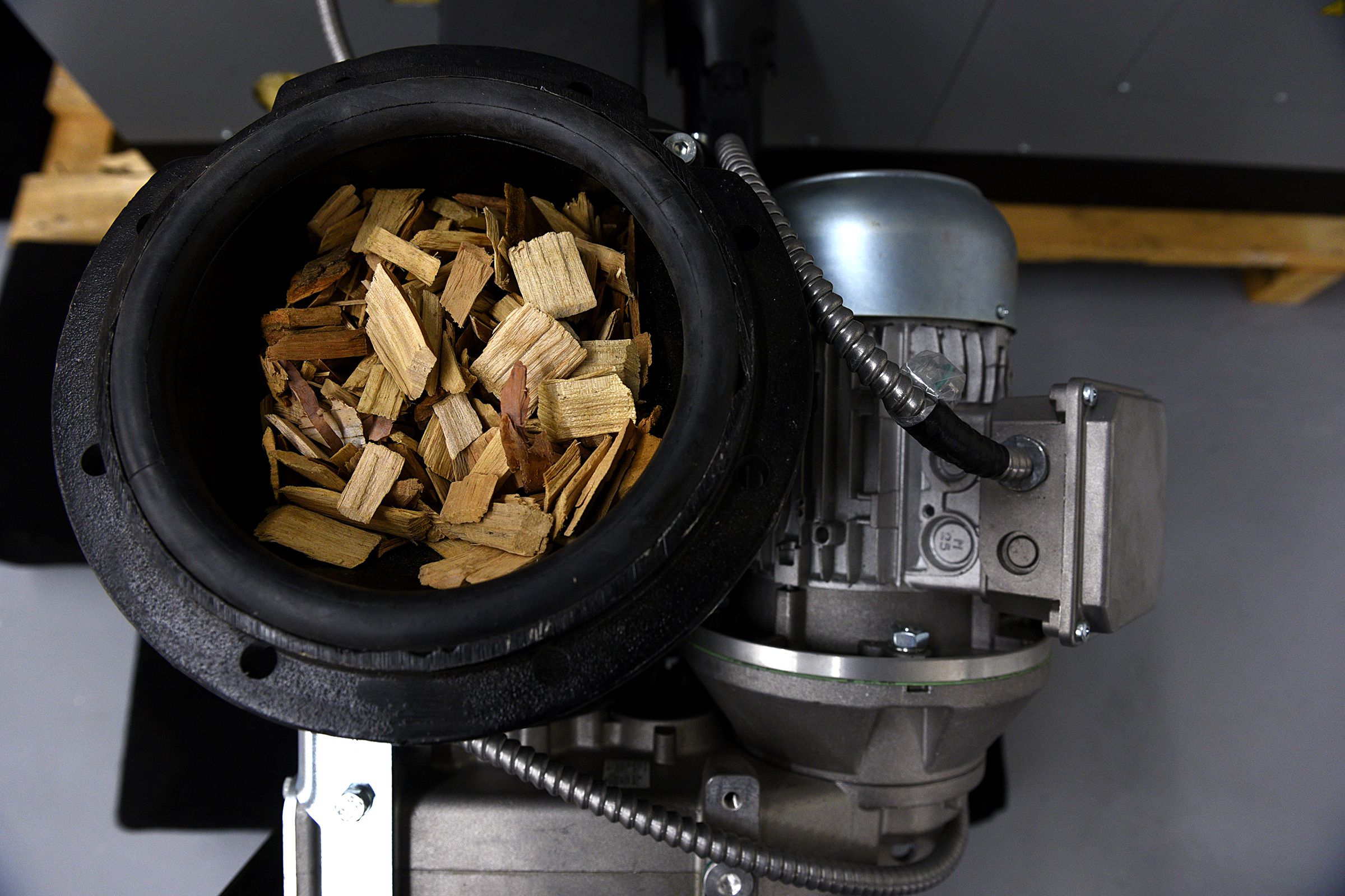 A wood chip stoker at Tarm Biomass, in Orford, N.H., on Nov. 17, 2016. (Valley News - Jennifer Hauck) Copyright Valley News. May not be reprinted or used online without permission. Send requests to permission@vnews.com.